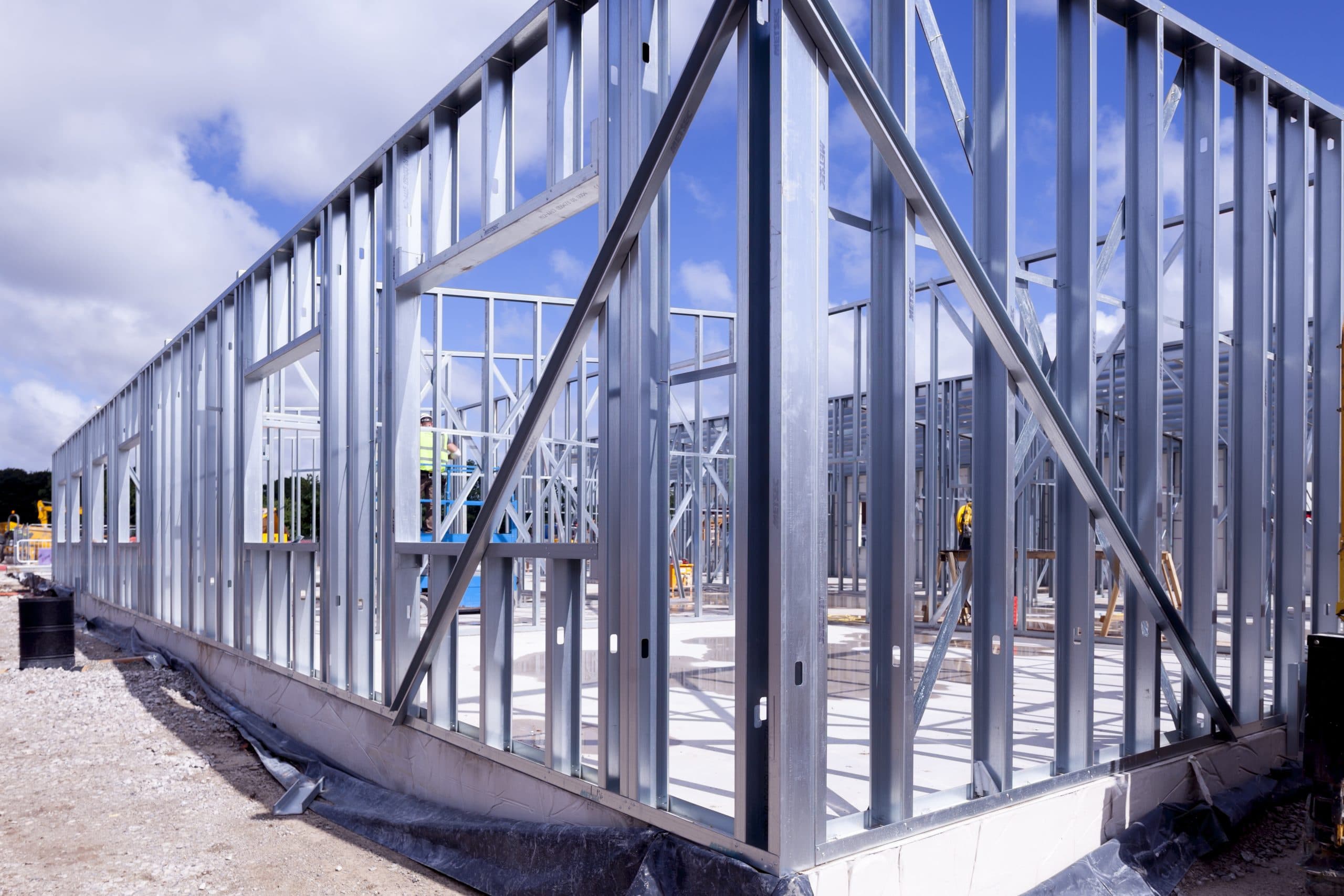 Steel profile manufacturing and installed steel frame structure