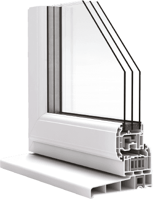 Double glazed window and frame profile